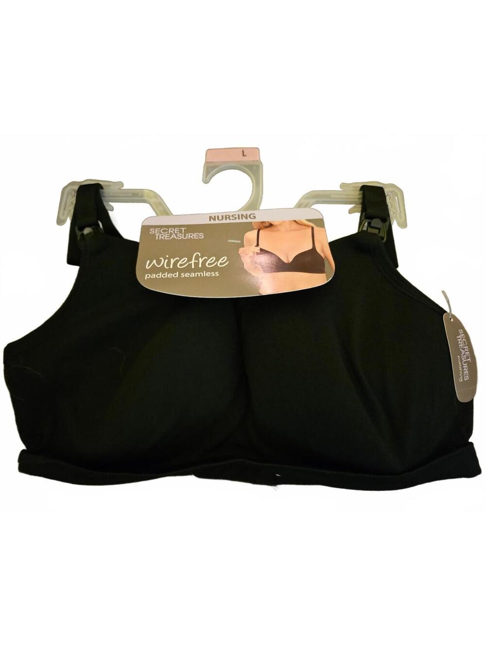 NEW - SECRET TREASURES MATERNITY WIREFREE PADDED SEAMLESS NURSING BRA - Large